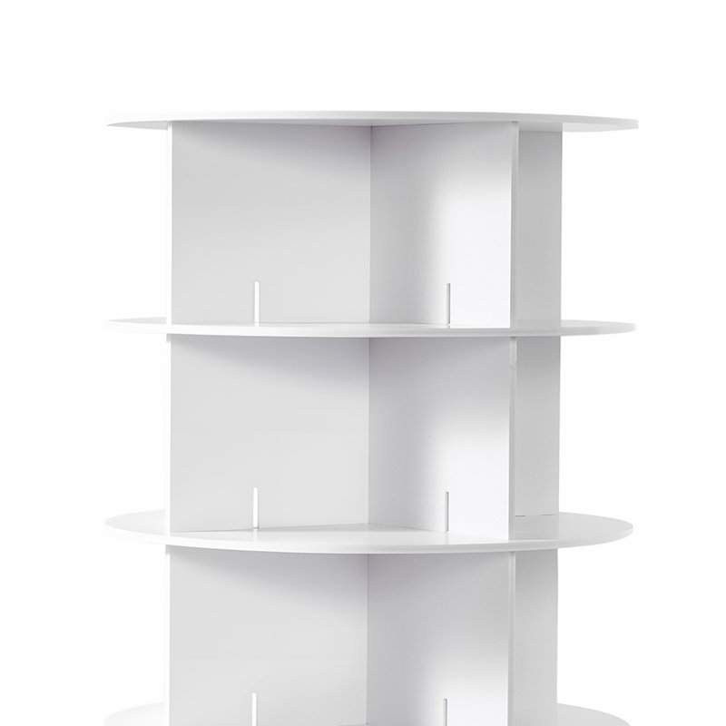 Étagère à chaussures rotative à 5 niveaux, étagère à chaussures pivotante à 360 °, présentoir à carrousel rond avec rangement rotatif, présentoir de rangement autoportant pour chambre à coucher, salon, vestibule, garde-robe, blanc