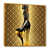 Toile avec cadre flottant or