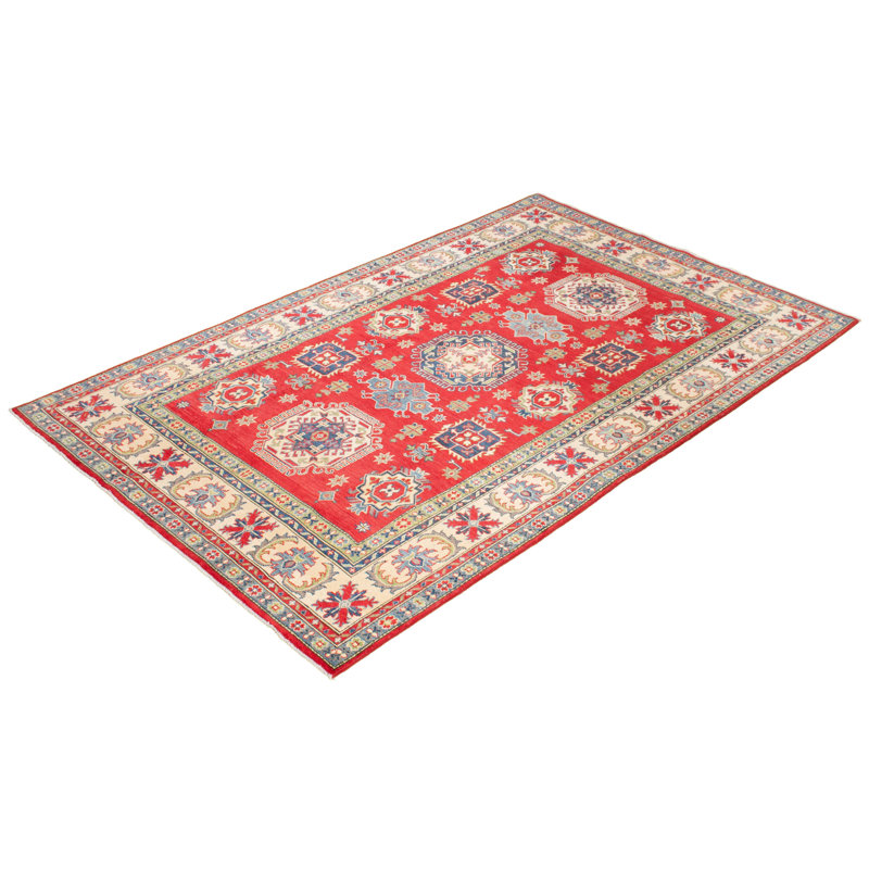 Tapis décoratif en laine noué à la main de conception unique 6 pi x 9 pi 3 po noué à la main New Age