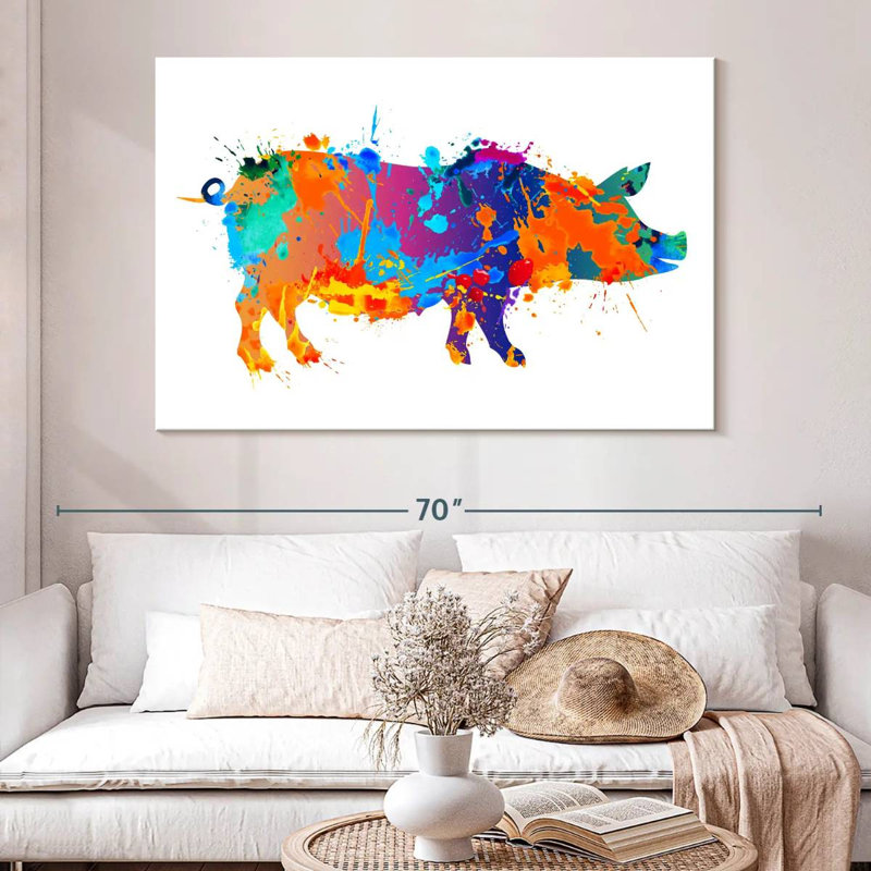 Éclaboussure de cochon Brampt, H 34 po x l 51 po