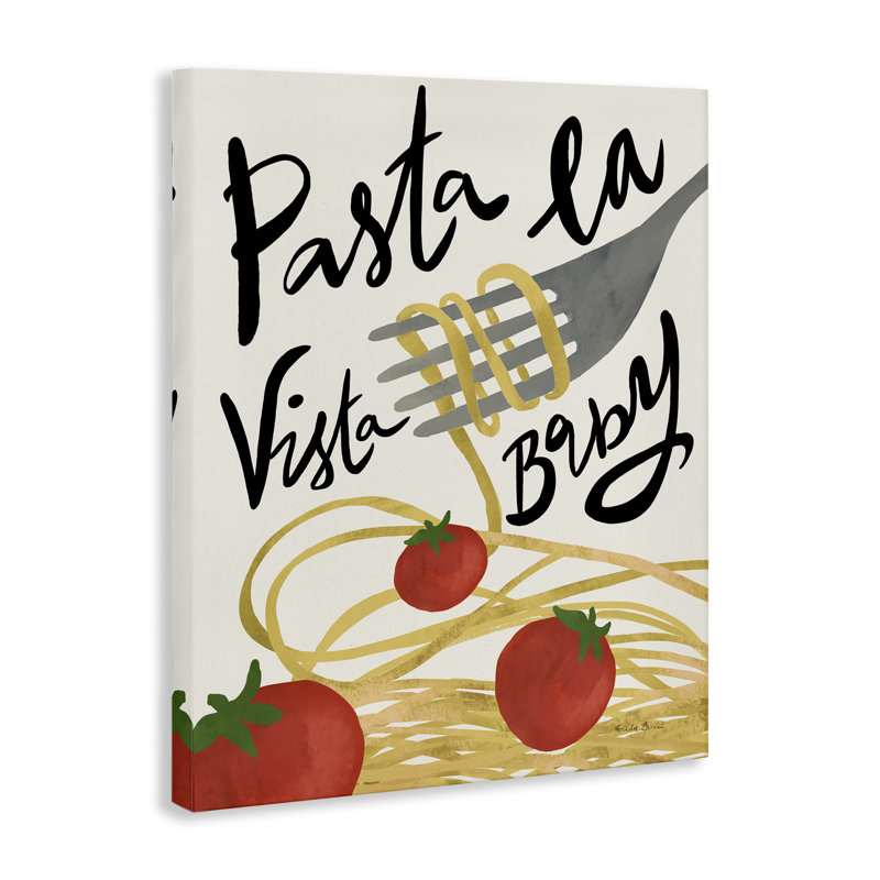 Art mural sur toile Pasta La Vista par Farida Zaman, H 20 po x l 16 po