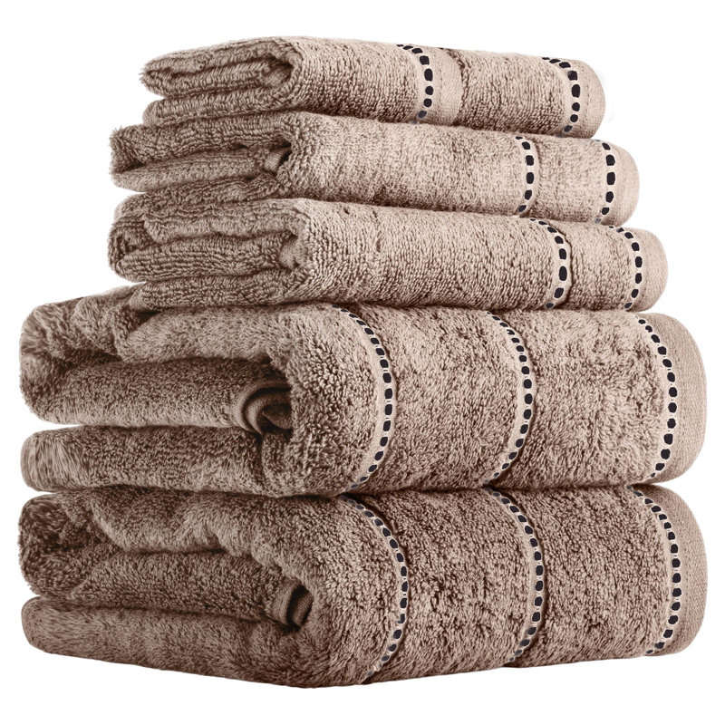6-Piece Bathroom Towels Set, (Taupe), Taupe