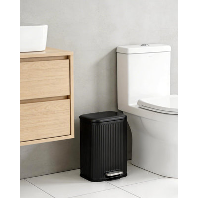 Poubelle de recyclage en acier inoxydable de 3,2 gallons, poubelle avec couvercle à fermeture douce