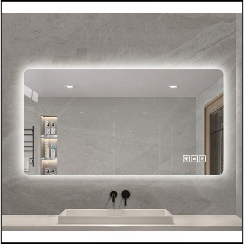 Wall Mounted LED Lighting Mirror/Bathroom Mirror/Full-Length Mirror/Makeup Mirror, Three Lighting+Dimming+IP44 Waterproof+Anti Fog+Touch Switch 24 × 48 Inches