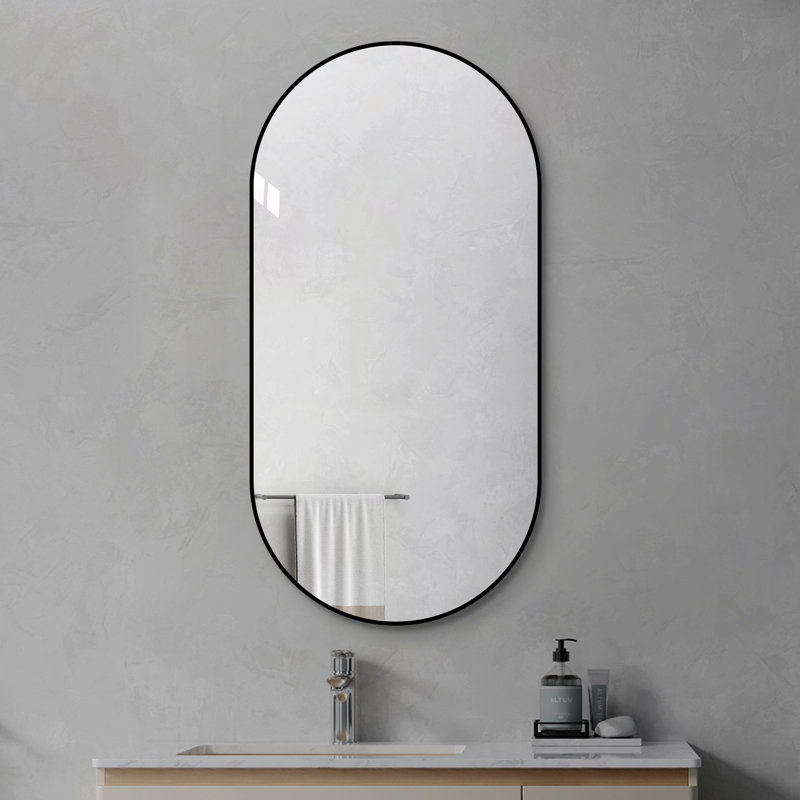48 x 24 Inch Black Bathroom Vanity Mirror