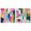 Flamingo Mist Set Canvas Print Modern Abstract Art Set by Art Remedy, Black Frame, 12 x 12