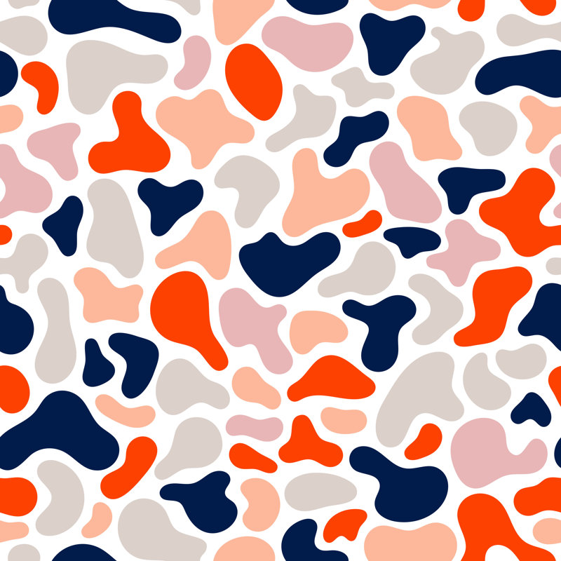 Fluid Shapes Pattern - Wrapped Canvas Print, 30cm H x 30cm W x 3.8cm D