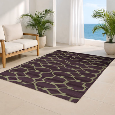 Tapis noir intérieur et extérieur Trellis