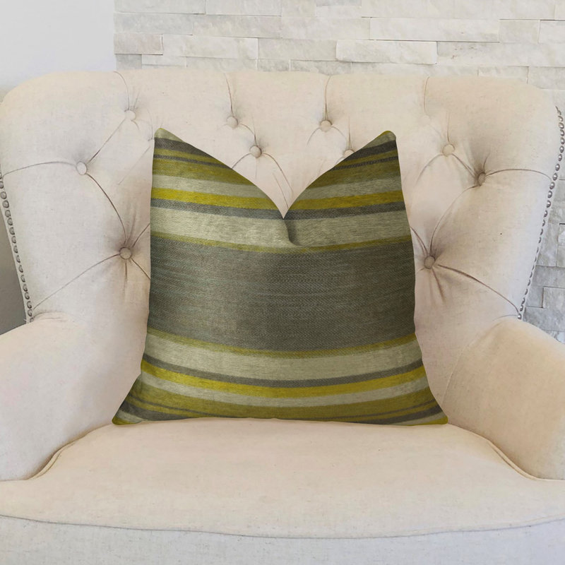Ocosingo Zest Striped Linen Reversible Throw Pillow, 16" H x 16" W