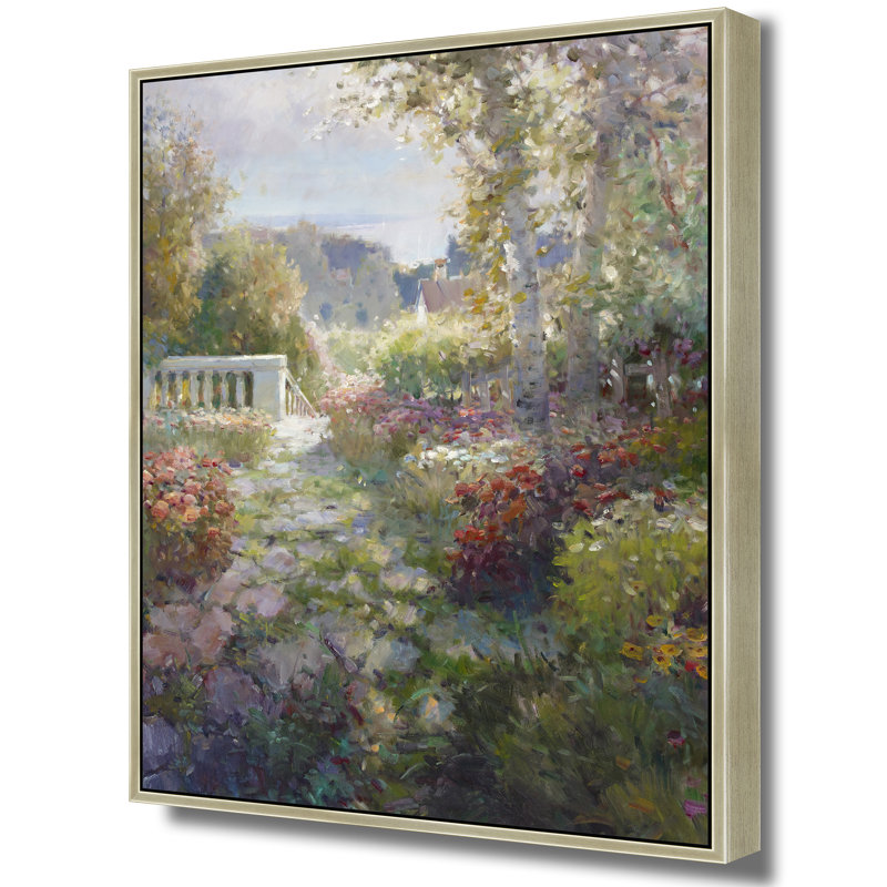 «Garden Stairway To Morning», H 42 po x l 32 po, Brun