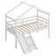 Lit mezzanine bas avec glissade, échelle, barrières de sécurité, cadre de toit de maison-1442822049
