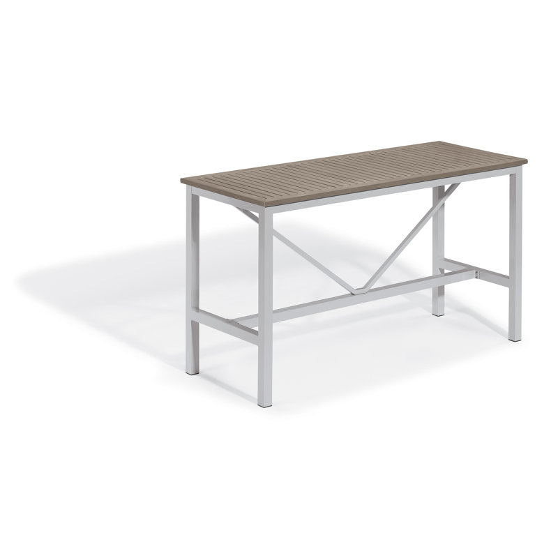 Travira Aluminum Bar Table, Teakwood Vintage