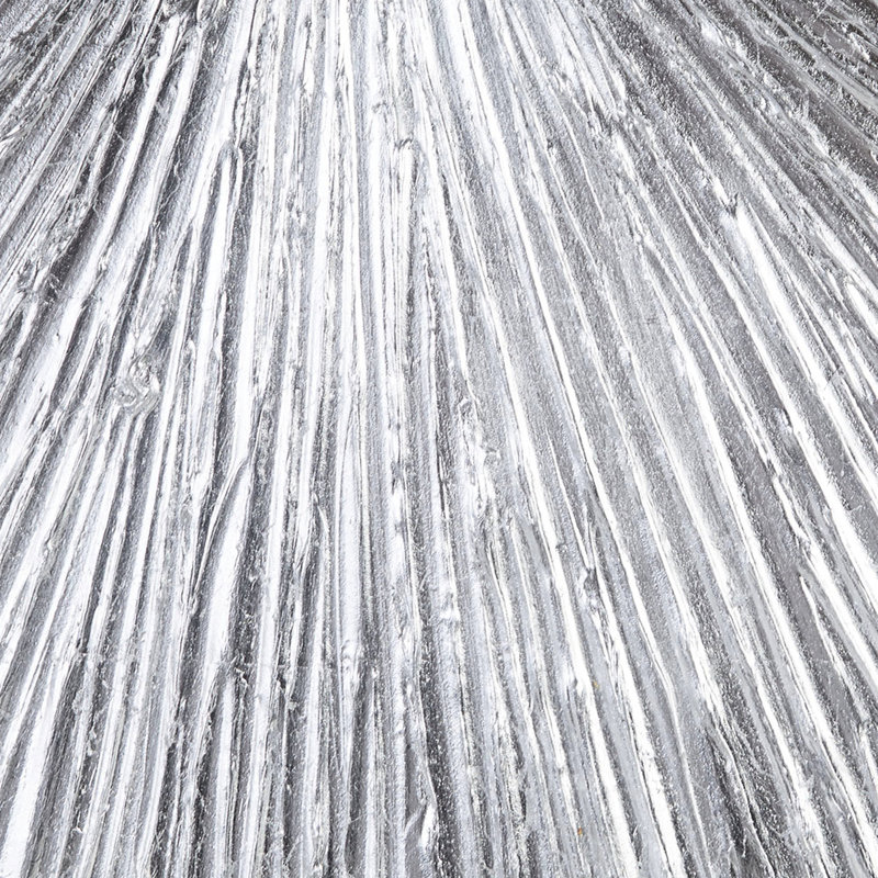 Hand Painted Silver Metallic Wall Decor - 30"W X 30"H Abstract Burst Dimensional Resin Supported Indoor Spot Clean Only Hanging 30X30"