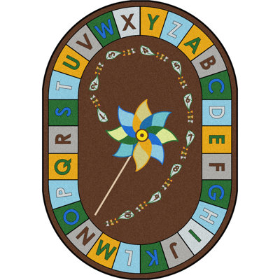Educational Alphabet Pinwheel Area Rug