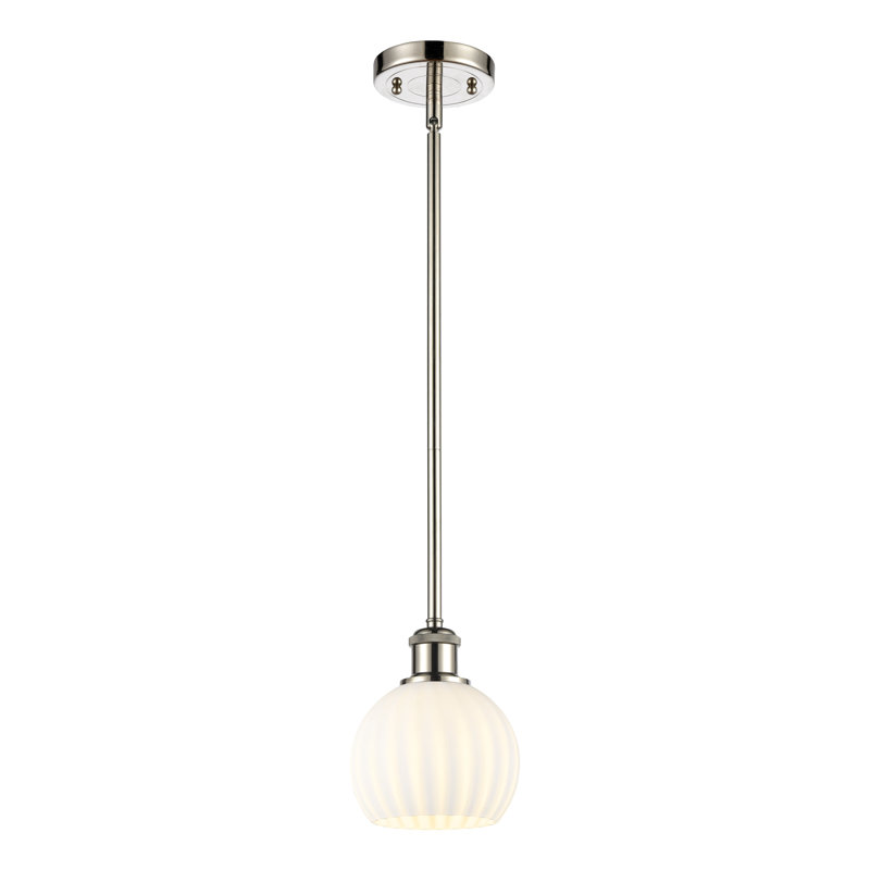 Sabanc 1 - Light Pendant, 8" H x 6" W x 6" D, Polished Nickel