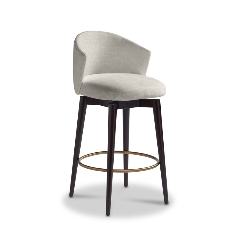 Luna Swivel Upholstered Stool, Counter Stool (25.5” Seat Height), French Gray, Legends