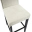 De 2 tabourets de bar à hauteur de comptoir - assise en tissu beige avec base en bois d'hévéa de qualité pour la cuisine Capacité de charge maximale de 300 lb (2) Pieds pleins en mousse