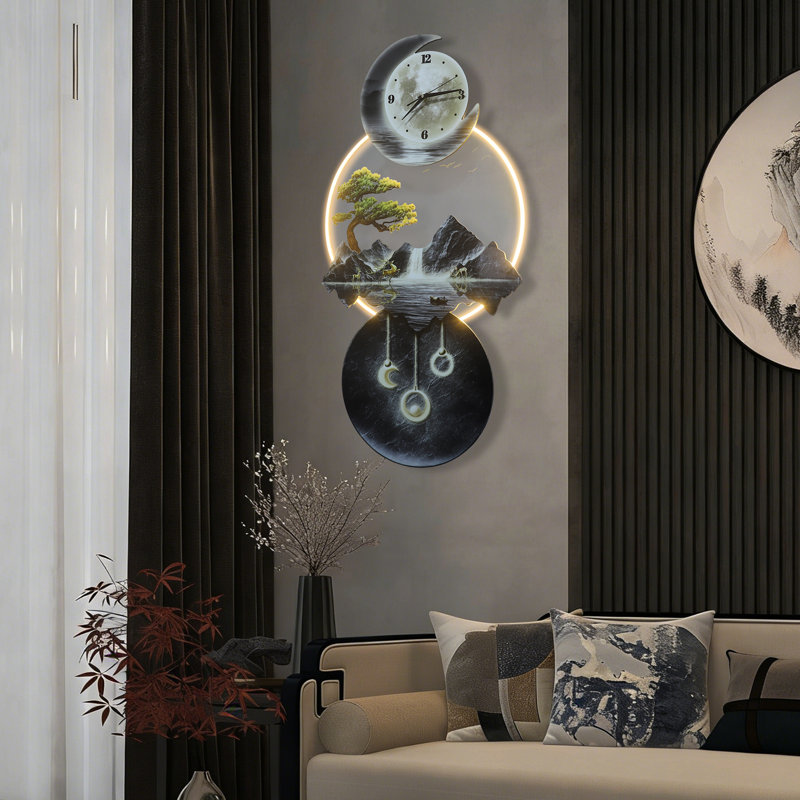Art mural avec horloge murale