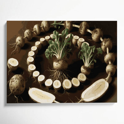 Vegetables Skirret Brown Canvas Wall Art