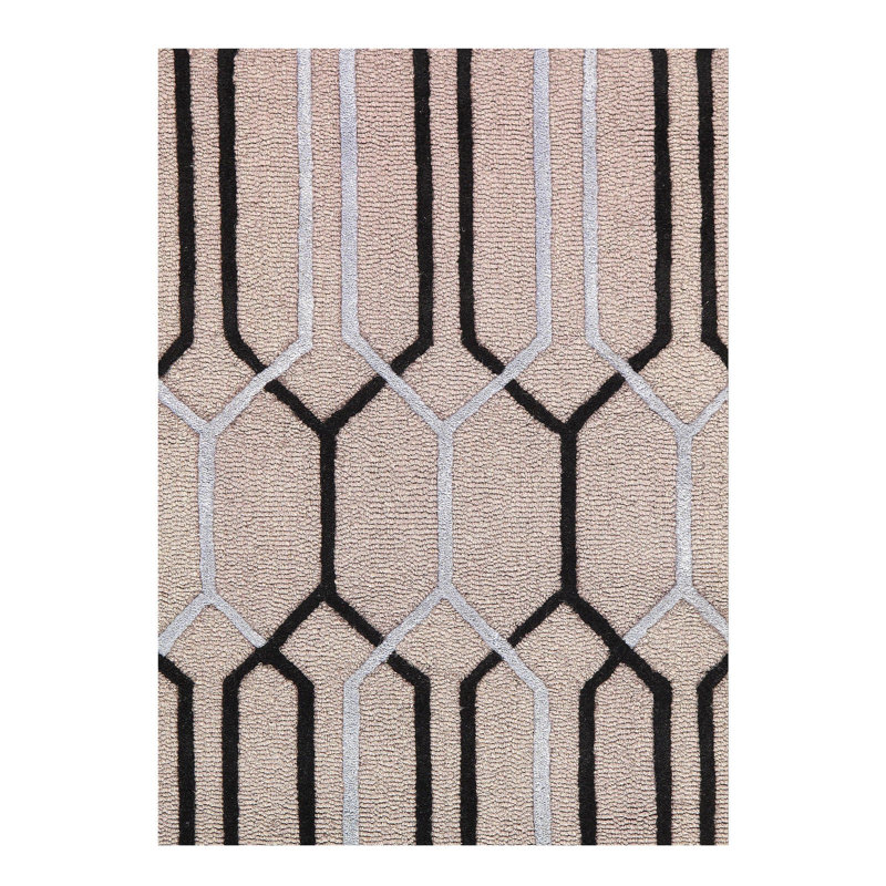 Tapis de zone en laine 5 pi x 8 pi noué la à la main one-of-kind Lage