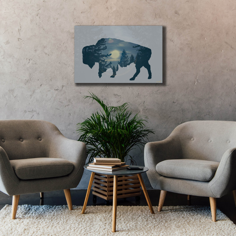  «Buffalo Silhouette» par Life BeautifuLEE, art mural sur toile, 40 po x 26 po, H 26 po x l 40 po