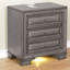 Table de chevet grise en bois massif gris 1pc