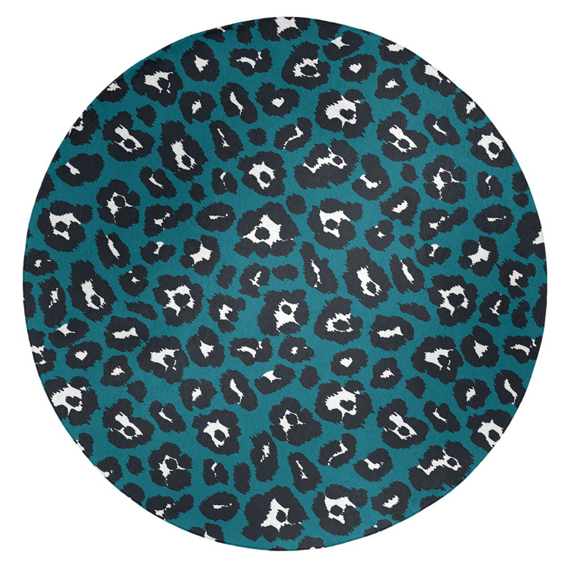 Animal Print Indoor Rug, Round 5'