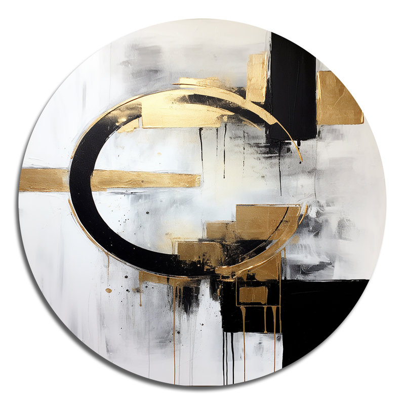 Elliott - Art abstrait rond en métal, H 23 po x l 23 po