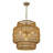 Clair 4-Light Handwoven Tiered Rattan Chandelier, Modern Organic Coastal Pendant