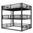 Queen Over Full Xl Over Queen Metal Triple Bunk Bed, Heavy-duty Space-saving Bunk Bed With Full Guardrails & Noise-free Design, Easy Assembly, Black-1896255558