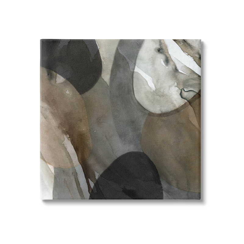 " Contemporary Round Layered Shapes " by Carol Robinson Painting Print, 36" H x 36" W x 1.5" D