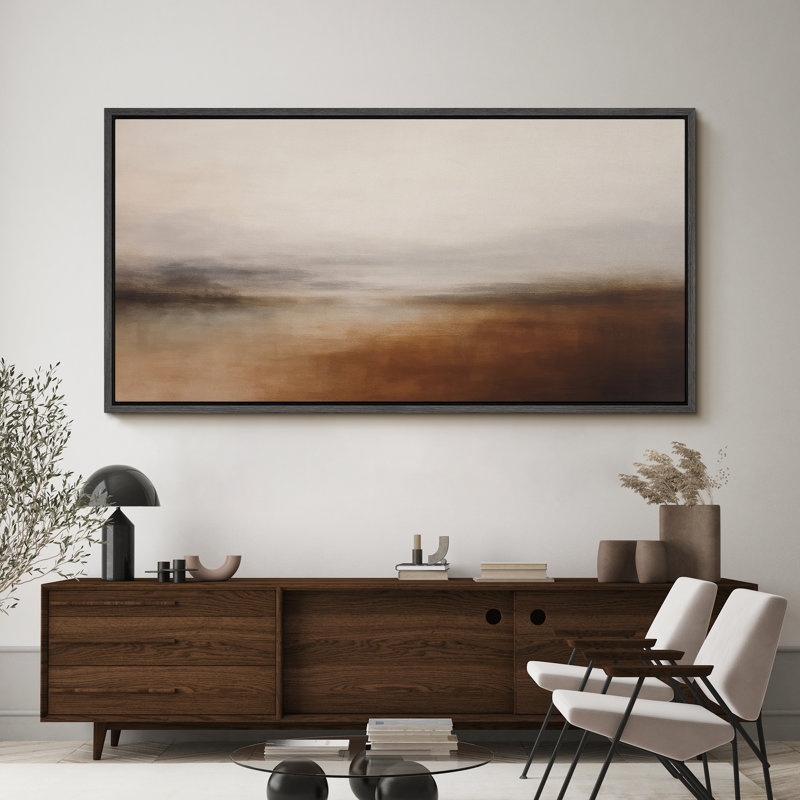 Grande impression sur toile encadrée, impression de paysage abstrait pour la décoration intérieure moderne, Noir