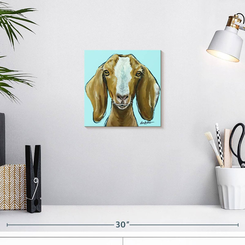 Goat Square Blue, 10" H x 10" W