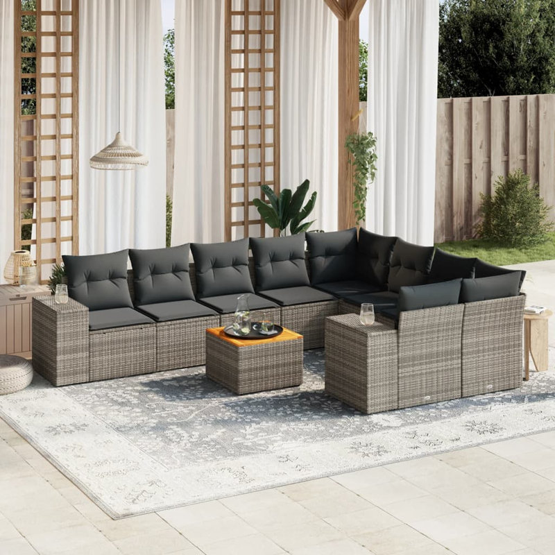 Ensemble de canapé de jardin Vidaxl gris