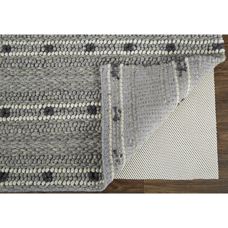 Cicero Transitional Stripes, Gray/Black/White Area Rug, Rectangle 5' x 8'