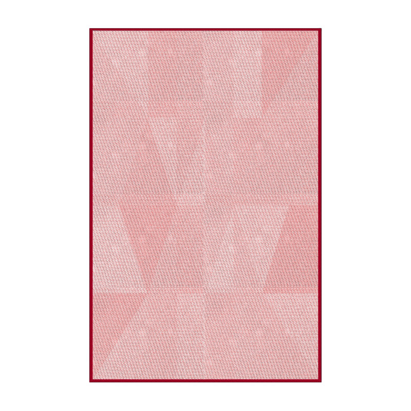 Tapis géométrique en laine rose, Rectangle 4 pi x 6 pi