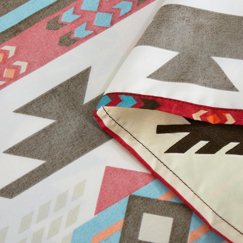 Southwestern Geometric Printed Microfiber Bed Sheet Set, California King Sheet Set with 2 Pillowcases