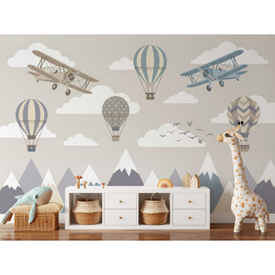 Papier peint montgolfières Airplanes