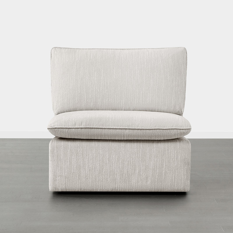 Greylan Armless Upholstered Chair, Light Gray Polyester