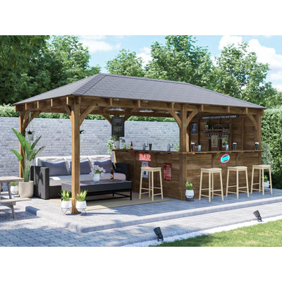 Dunster House Garden Bar with Solid Wood Outer Material