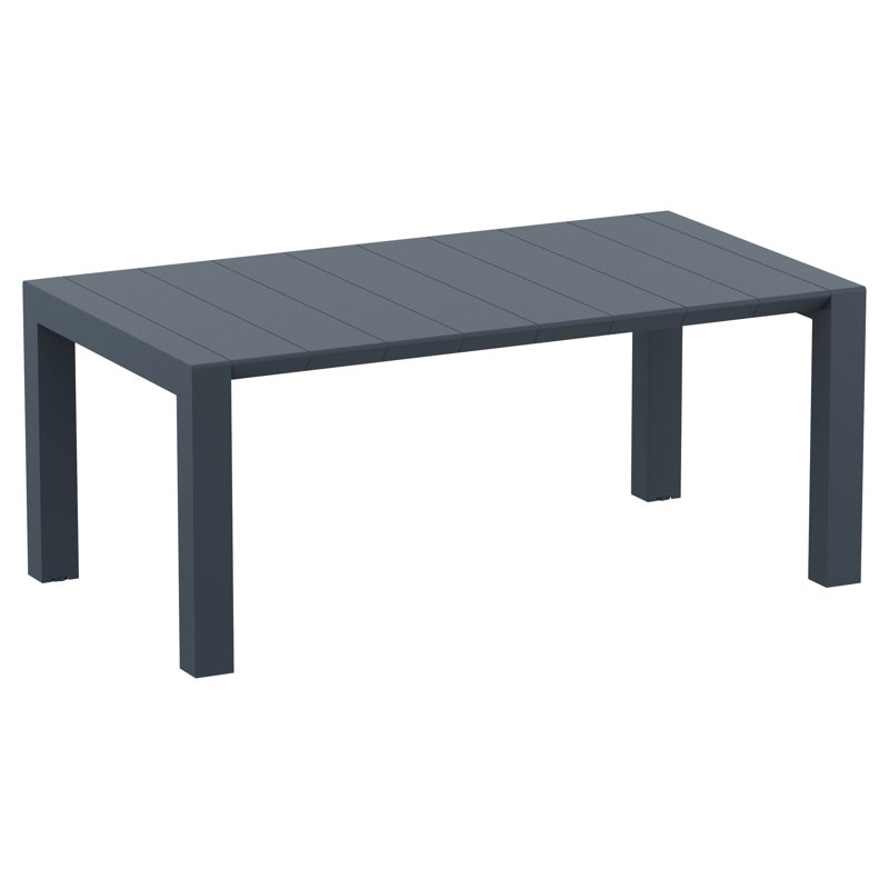 Table de salle à manger extensible en plastique Farrah, Rotin gris, L 39 po x L 70 po x H 29,5 po