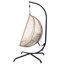 Chaise avec support - Style esthétique intemporel, coussin beige, structure en fer, idéale pour la lecture silencieuse à l'extérieur, cordes brunes suspendues de 45 po de profondeur, petites maisons peu encombrantes, 53,14 lb