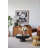 D7x14" Black Ceramic Vase With Abstract Gold Swirl Accents