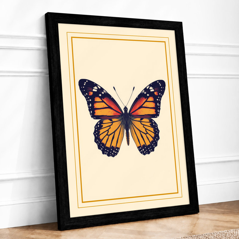 Monarch Study Botanical - Print, Black, A3 - 42.0 x 29.7 cm