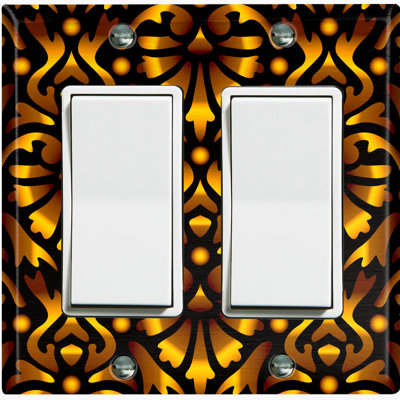 Patterned 2 - Gang Toggle Light Switch Standard Wall Plate