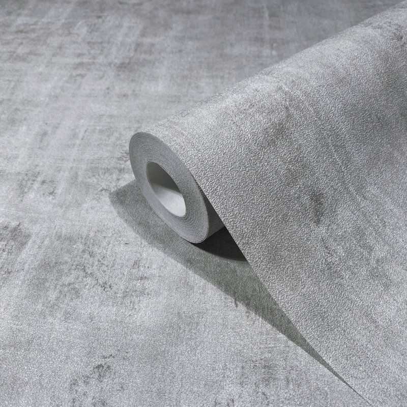 Ninti Industrial Effects Glass Stone Concrete Texture Wallpaper Roll 10.05m x 53cm, Grey
