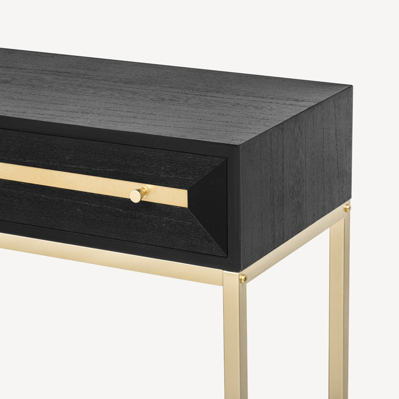 Zephira Console Table With 2 Drawers, Black