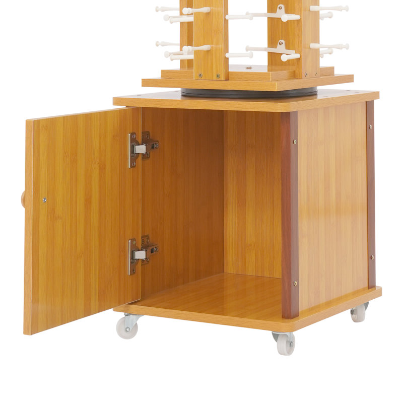 Rotating Glasses Storage Display Stand, Brown