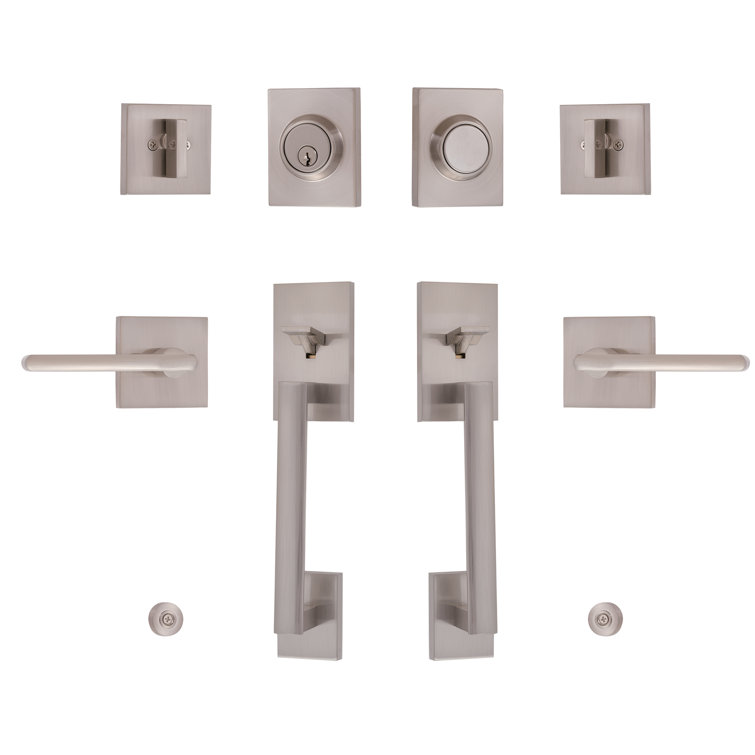 Handleset with Single Cylinder Deadbolt and Door and Rosette