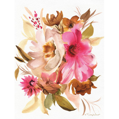Magenta Bouquet sur toile